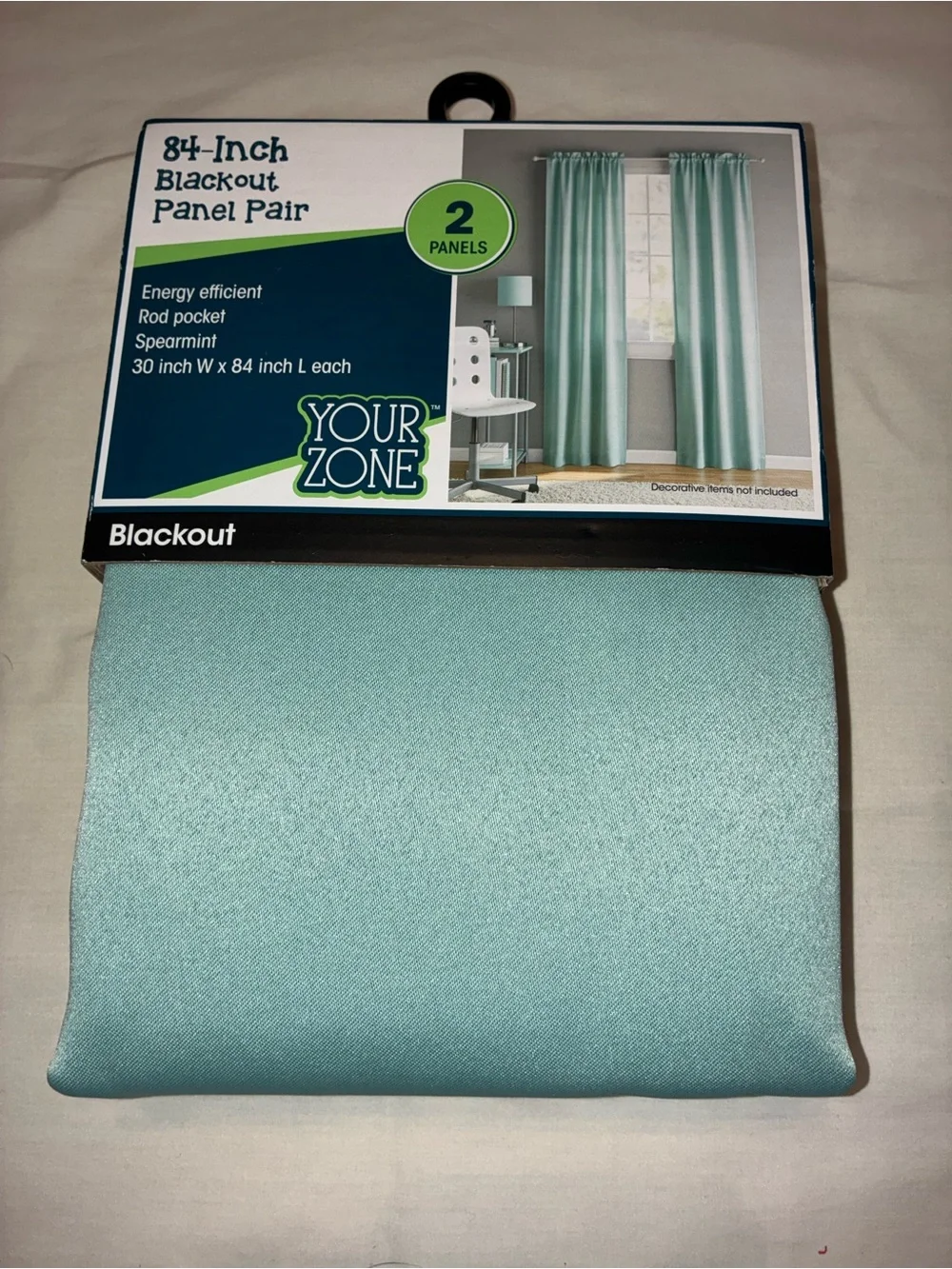NWT Your Zone Blackout Curtain Panel Pair Spearmint 30